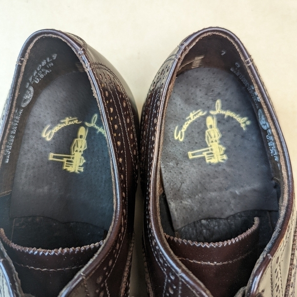 Florsheim Executive Imperial men's sz 7 C brown leather Wingtip Oxford. New with - Picture 9 of 11